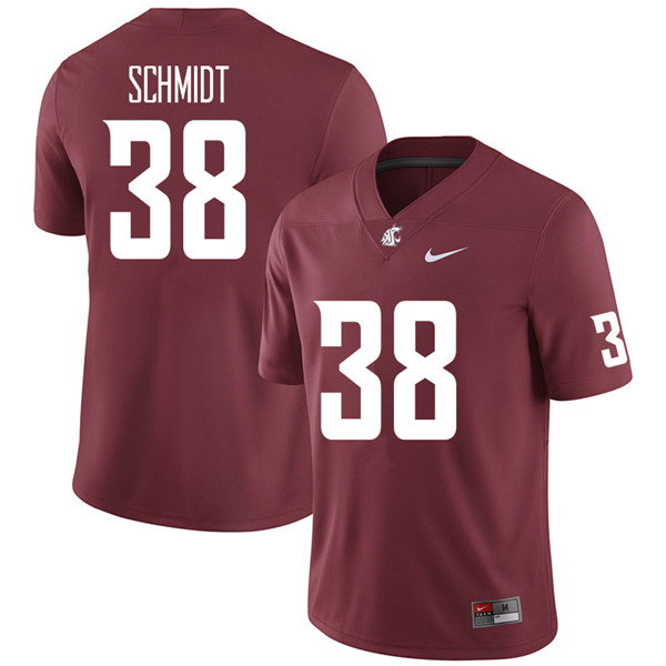 Men #38 Hayden Schmidt Washington State Cougars College Football Jerseys Sale-Crimson